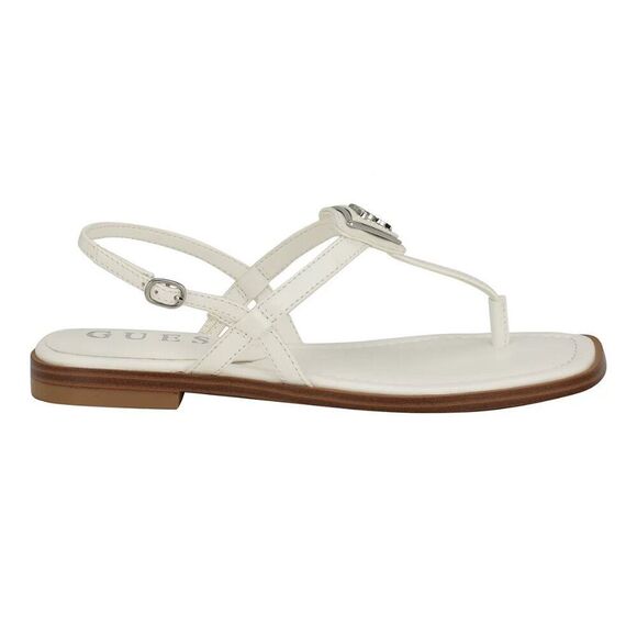 GUESS Women's Rainey Logo Sqaure Toe T-Strap Flat Sandals, Size 5M - Picture 2 of 5